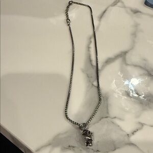 Gucci Silver Necklace with Bear Pendant